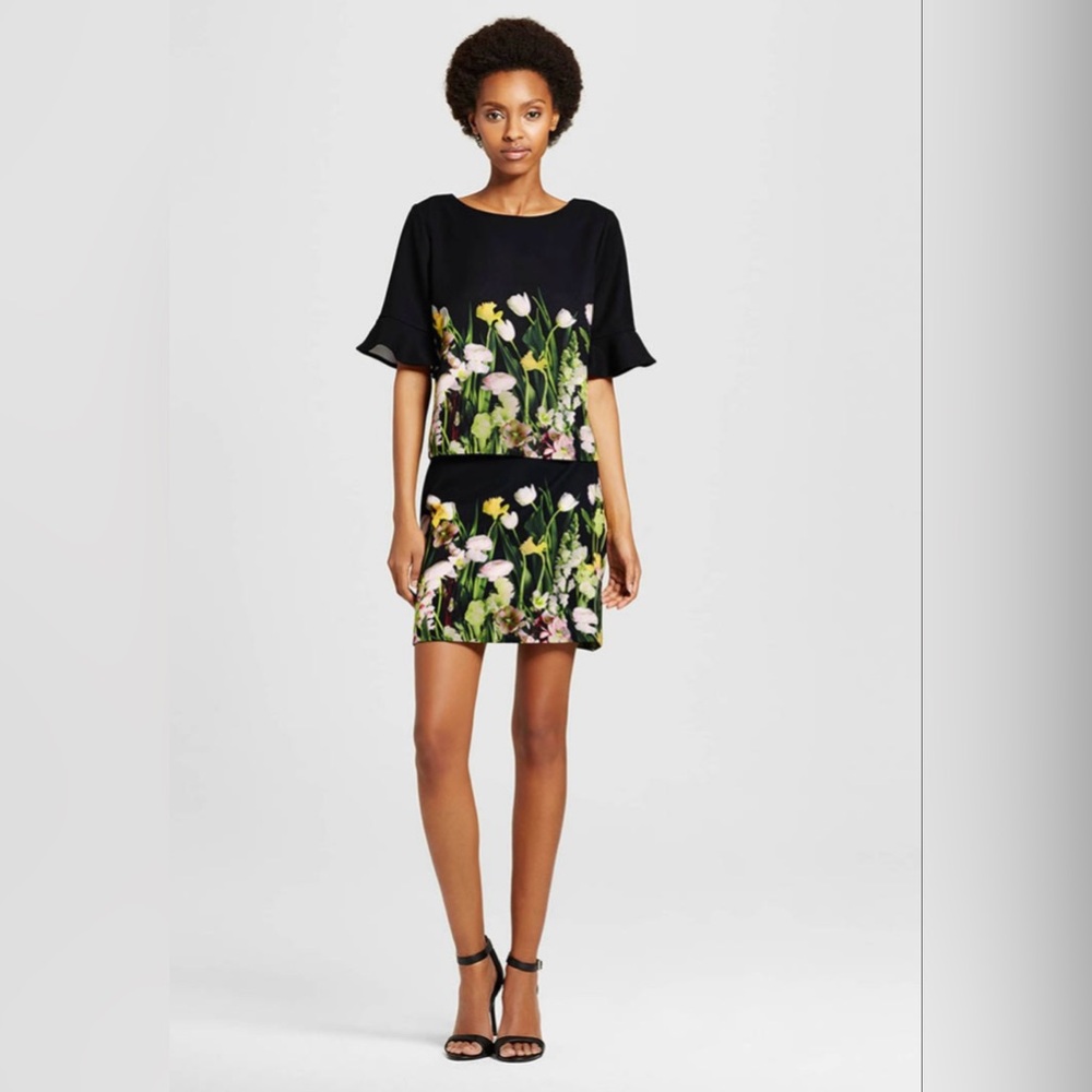 Victoria Beckham for Target Black Floral Skirt and Top Set!